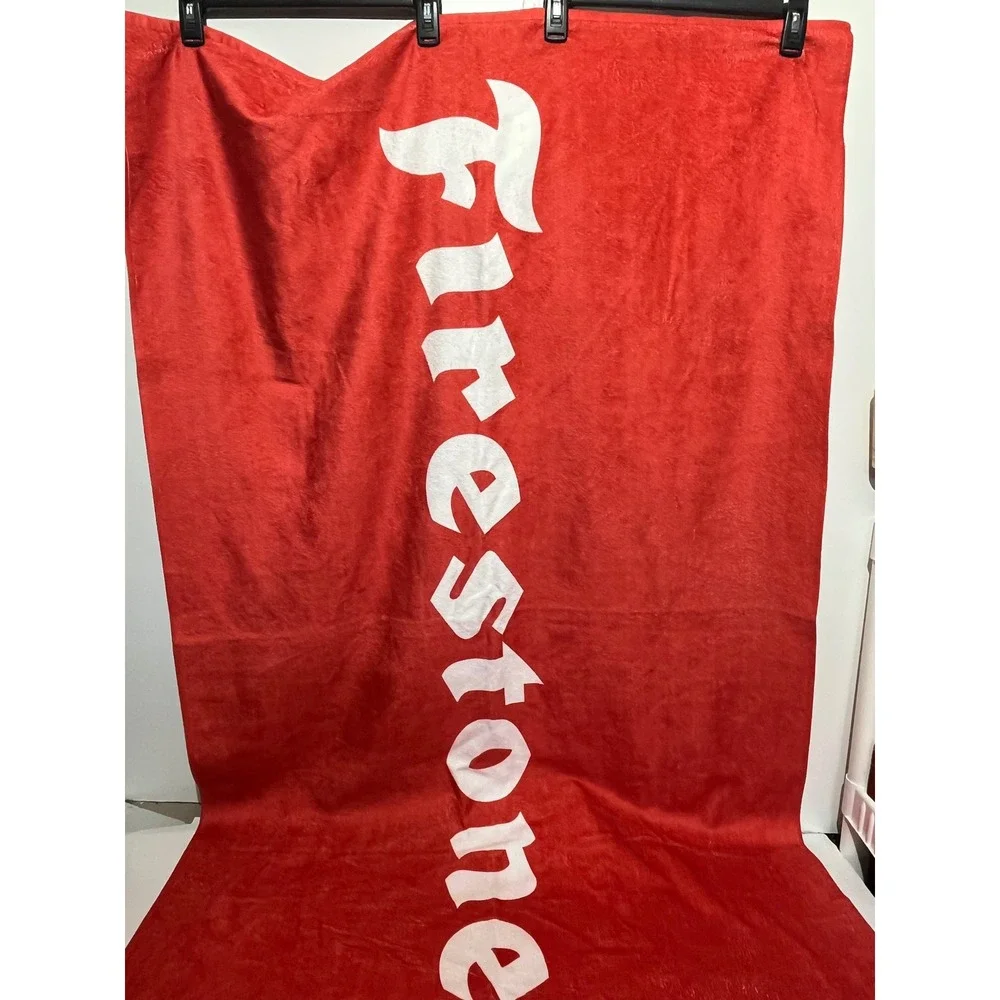 Firestone Red White Logo Promotional Beach Towel Turkish Signature 35x60